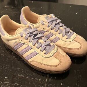 Woman’s Adidas Samba OG Sneakers - Cream and Lavender